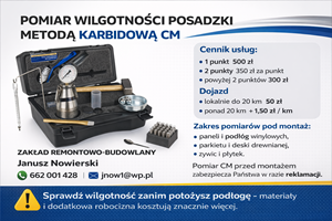 Pomiar wilgotności posadzki metodą karbidową CM